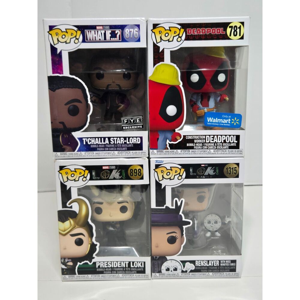 Funko Pop Marvel Variants 4-Pack Lot | Walmart FYE Exclusives | Loki Deadpool